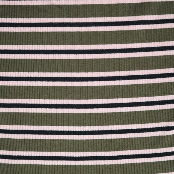 AMERICAN APPAREL Stripe 2x1 Mock Neck Rib Dress M - Picture 6 of 11